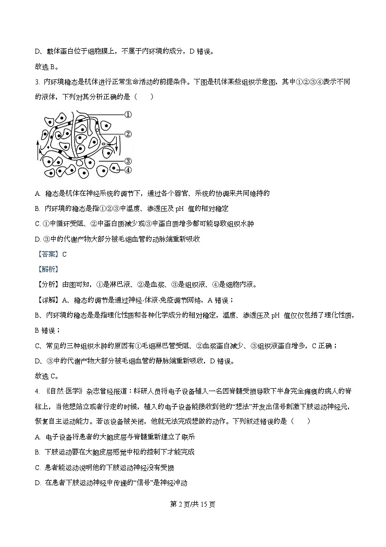四川省成都外国语学校2025-2026学年高二上学期10月检测生物试题 Word版含解析第2页