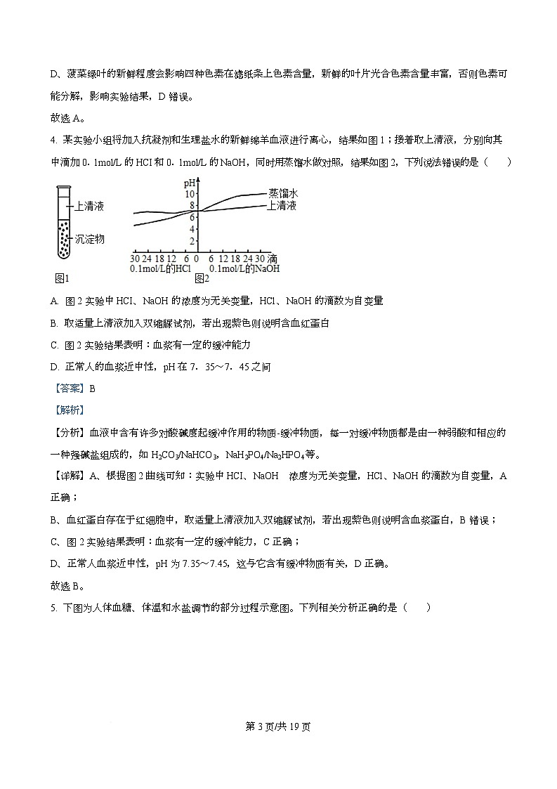 四川省彭州中学2026届高三上学期11月月考生物试题 Word版含解析第3页