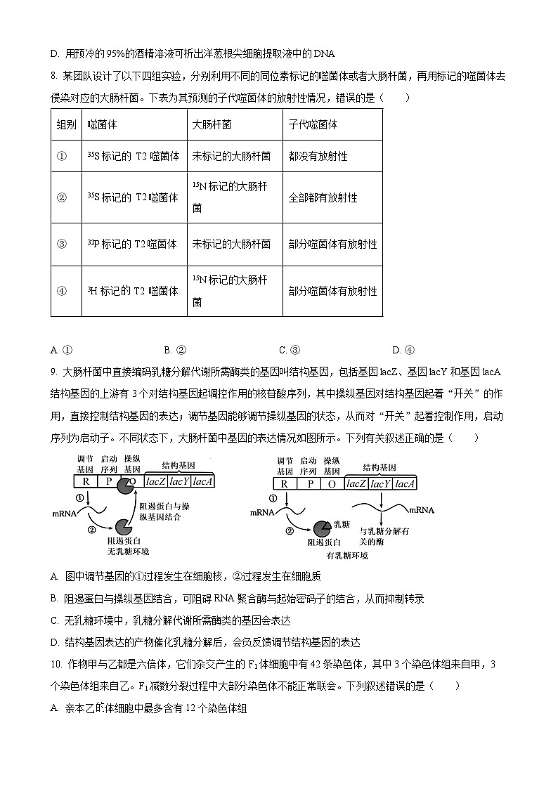 湖南省长沙市开福区湖南省长沙市第一中学2025-2026学年高三上学期月考（三）生物试题（原卷版）第3页