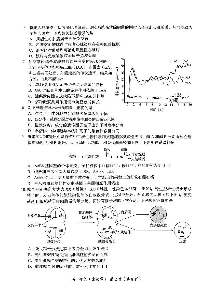 北京市海淀区2025-2026学年高三上学期期中生物试题第2页