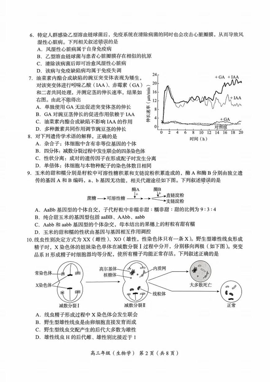 北京市海淀区2025-2026学年高三上学期期中生物试题第2页