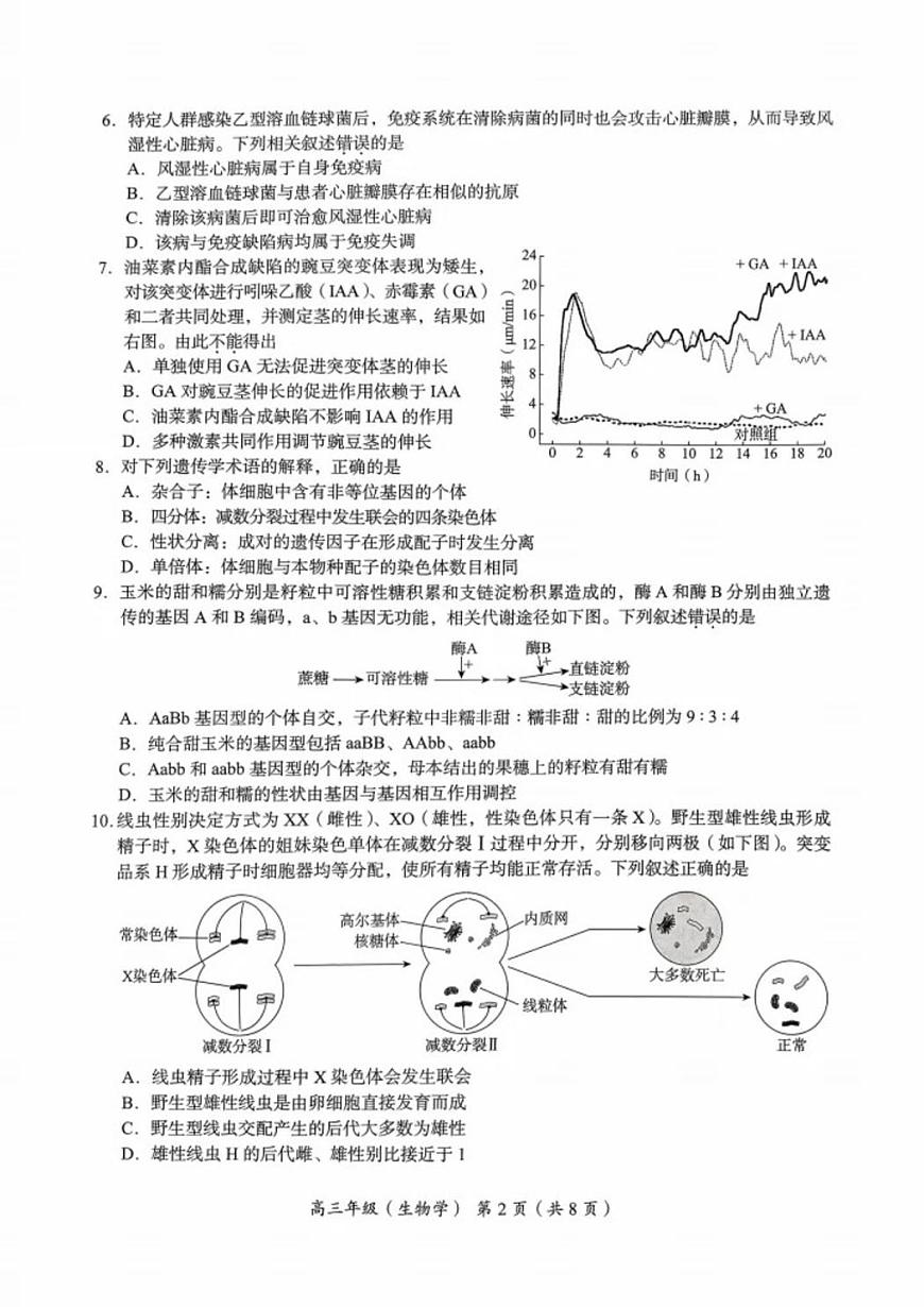 北京市海淀区2025-2026学年高三上学期期中生物试题第2页