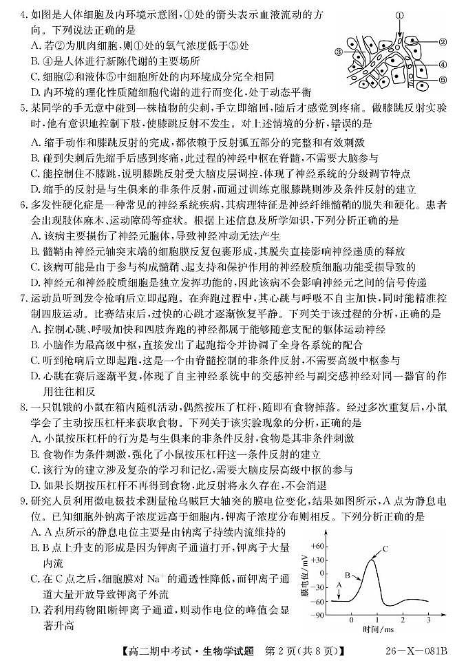 广东深圳部分学校2025-2026学年高二上学期期中生物试题第2页