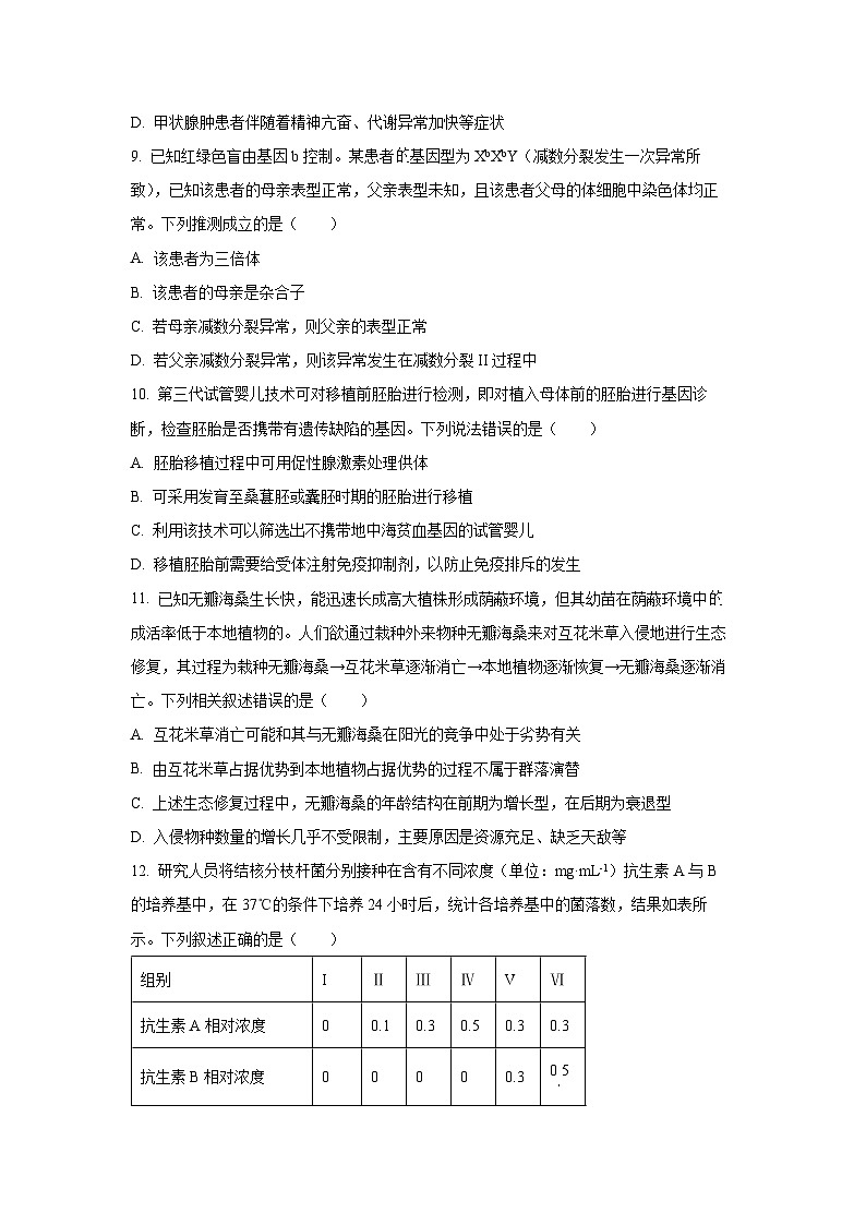 2025~2026学年广东省部分学校高三（上）10月联考生物试题（学生版）第3页