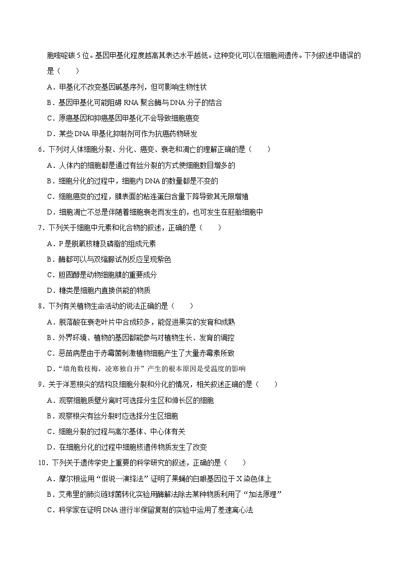 湖南省长沙市望城区第一中学2024-2025学年高二上学期开学生物试题第2页