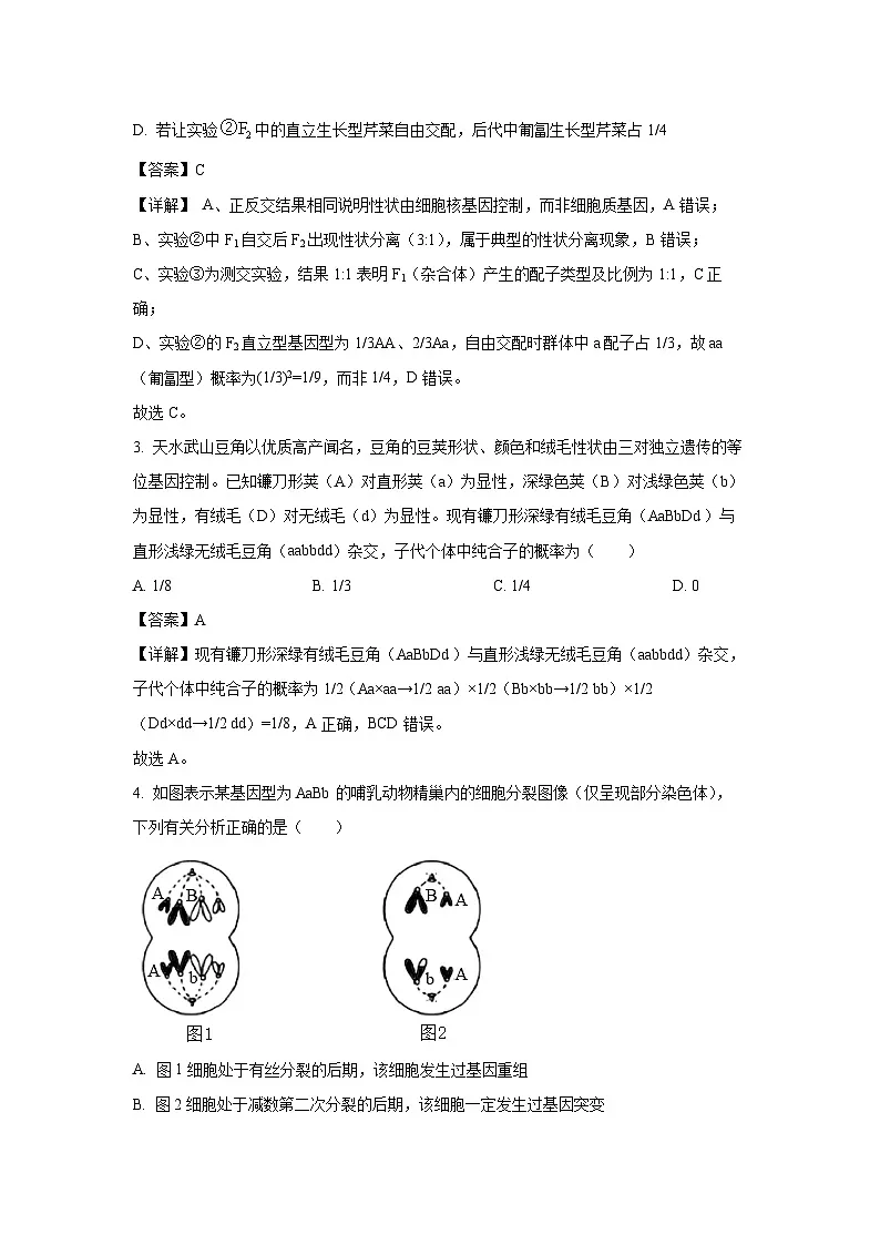 【生物】甘肃省临夏州2024-2025学年高一下学期期末质量监测试卷（解析版）第2页