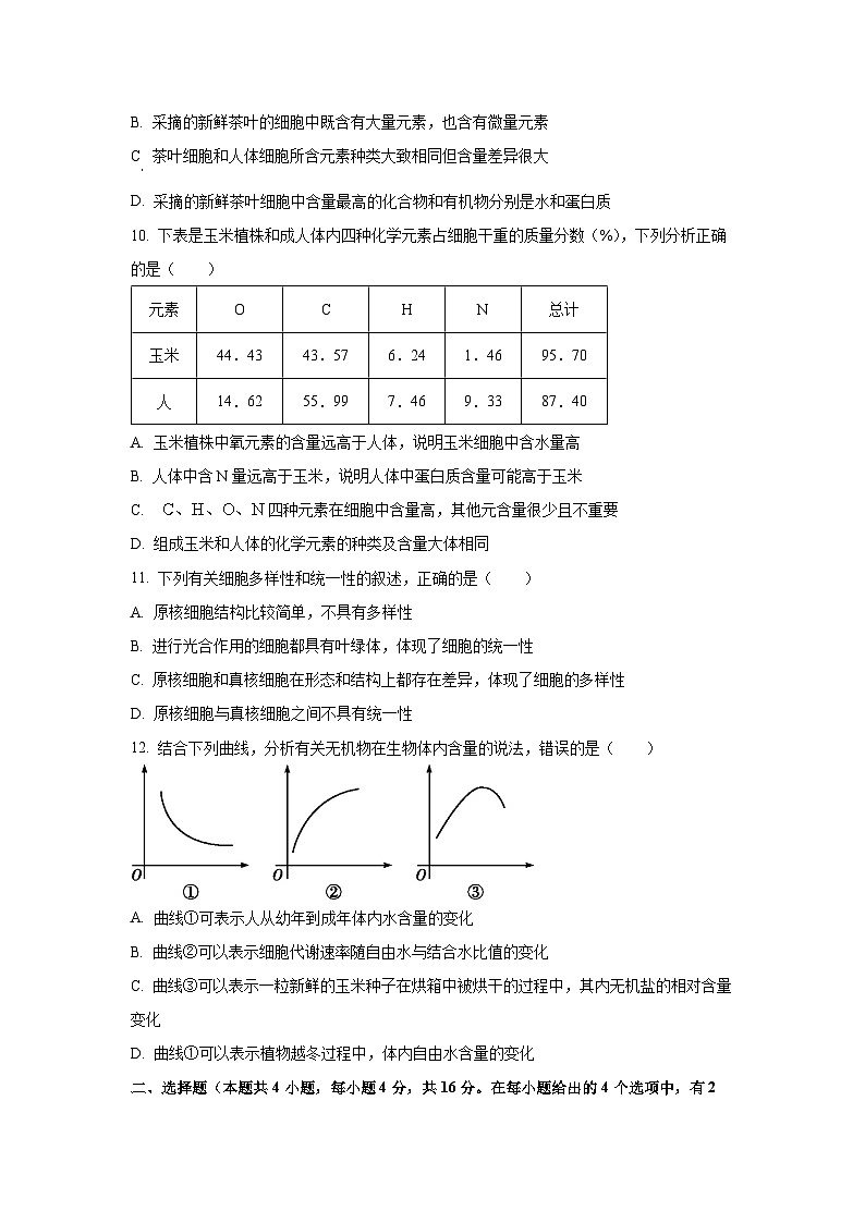 【生物】江西省赣州市上犹、大余、崇义三县部分学校联考2025-2026学年高一上学期10月月考试题（学生版）第3页