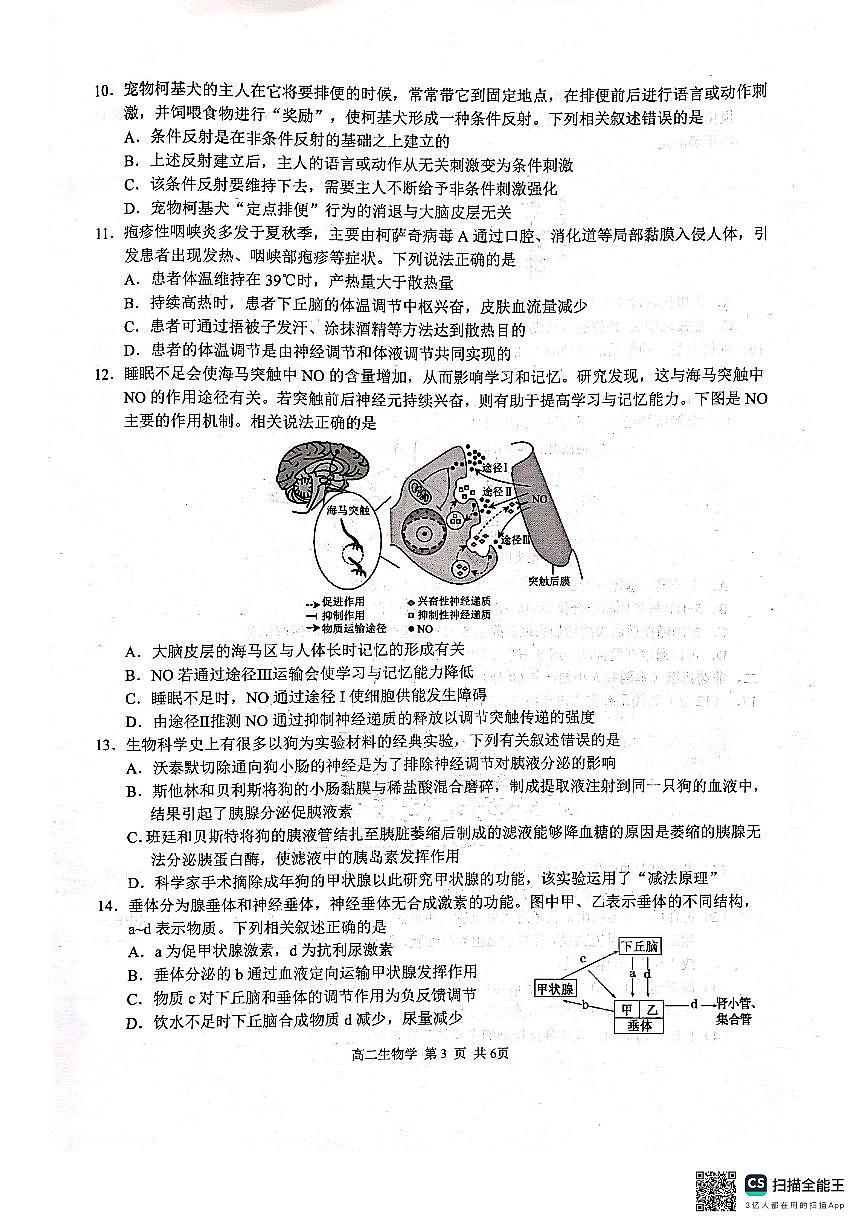 广西壮族自治区河池市十校联考2025-2026学年高二上学期10月月考生物试卷（含答案）第3页