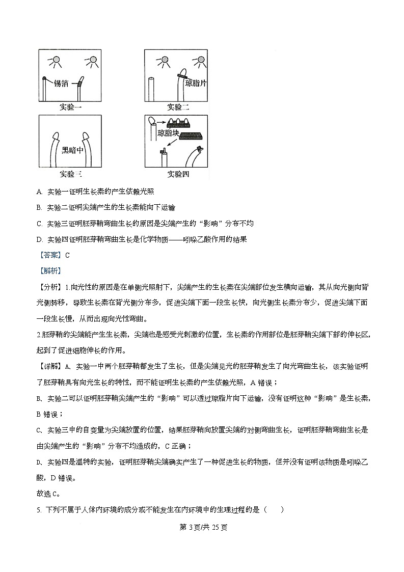 黑龙江省佳木斯市桦南县第一中学2025-2026学年高二上学期10月期中生物试题 Word版含解析第3页
