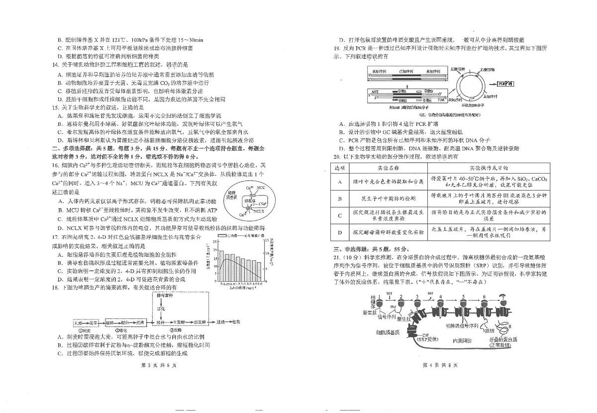 江苏省海安高级中学2024-2025学年高三上学期10月月考生物试题第2页
