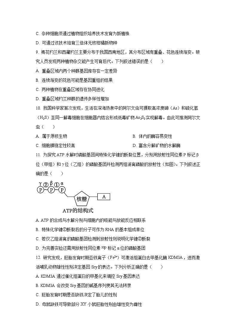 广东省清远市2025-2026学年高三上10月质量检测生物试卷（学生版）第3页