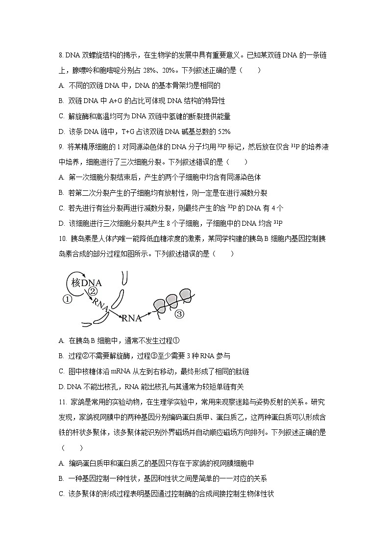 海南部分学校2025-2026学年高三上学期第二次月考生物试卷（学生版）第3页