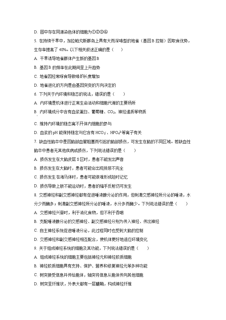 广东省汕头市潮阳某校2025-2026学年高二上学期第一次月考生物试卷（学生版）第2页