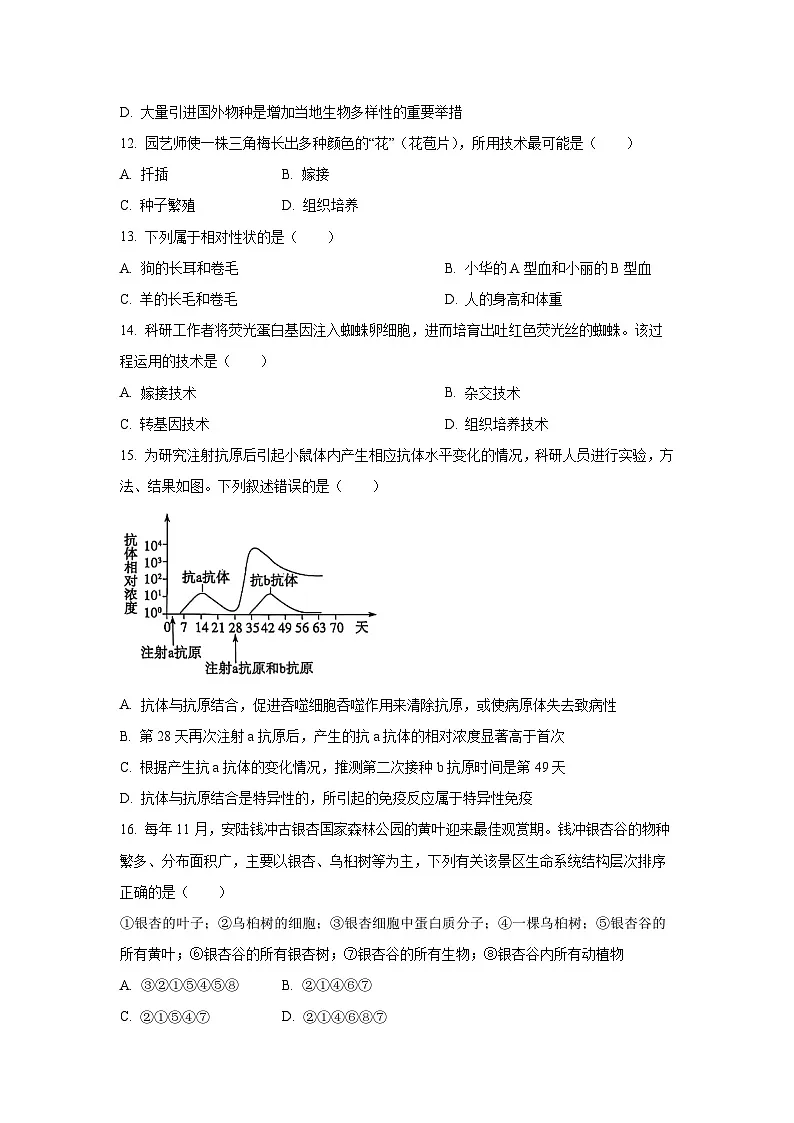 河南省鹤壁市高中2025-2026学年高一上学期作业规范化练习（一）生物试卷（学生版）第3页