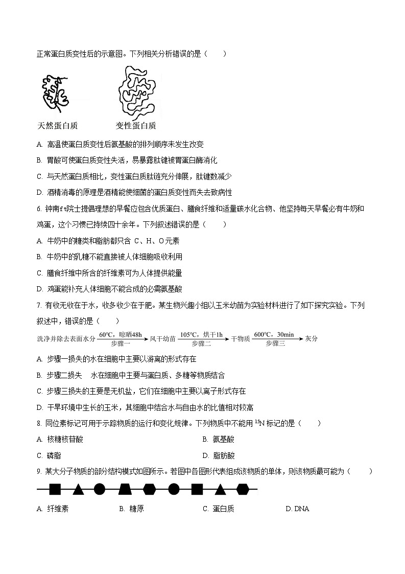 湖南省长沙市长郡中学2025-2026学年高一上学期11月期中考试生物试卷第2页