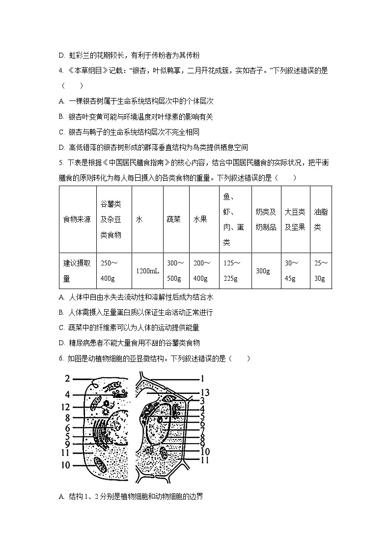 广东省深圳市2025—2026学年高三上学期期中生物试卷（学生版）第2页
