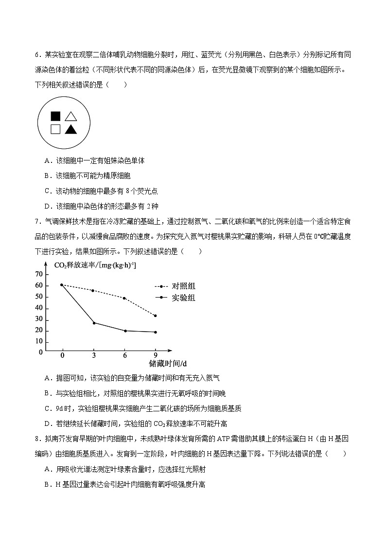 广东省肇庆市2026届高三上学期第一次模拟考试生物试卷（Word版附答案）第2页