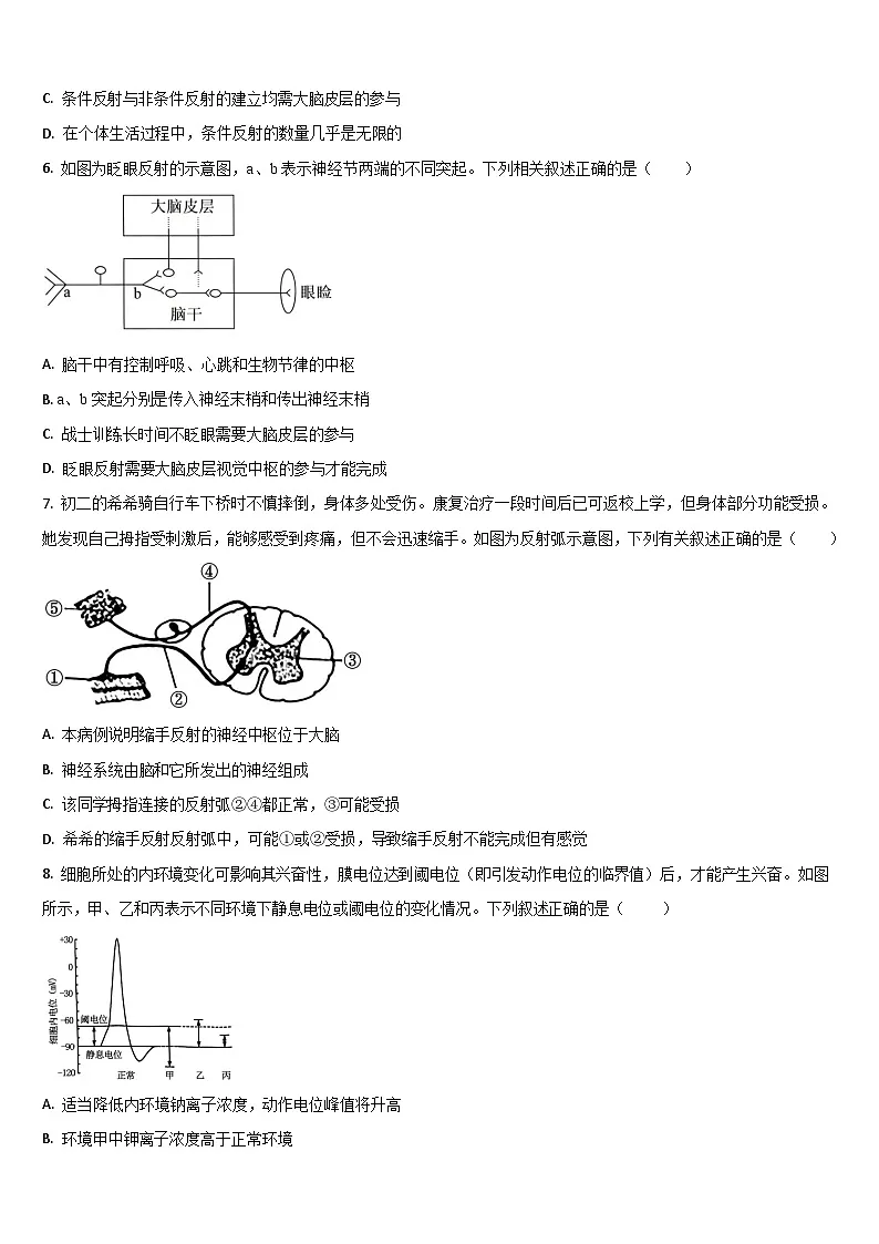 吉林省通化市梅河口市第五中学2025-2026学年高二上学期11月期中考试生物试卷第2页