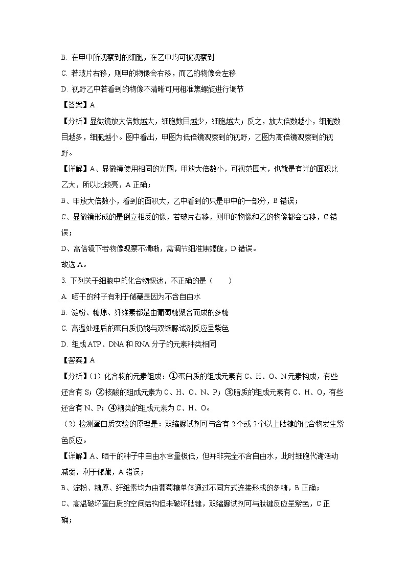 【生物】山西省晋中市2025-2026学年高三上学期10月月考（解析版）第2页
