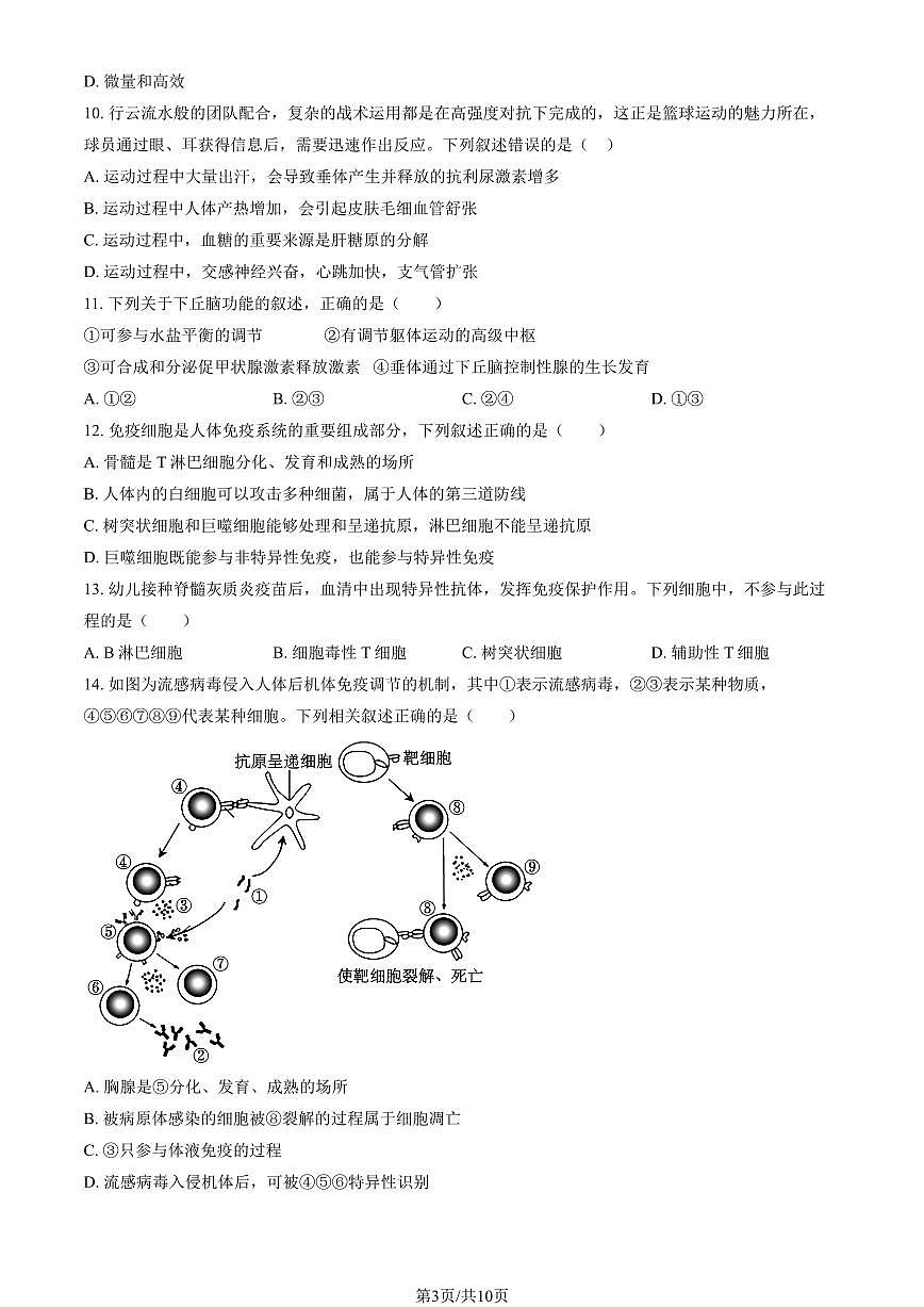 2025北京大兴一中高二（上）期中生物试卷（教师版）第3页