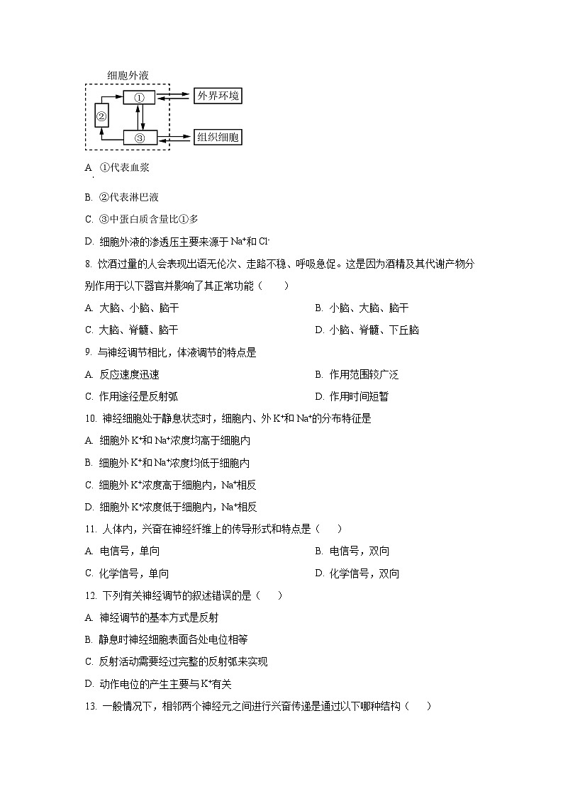新疆喀什市2025-2026学年高二上学期期中测试生物试卷（学生版）第2页