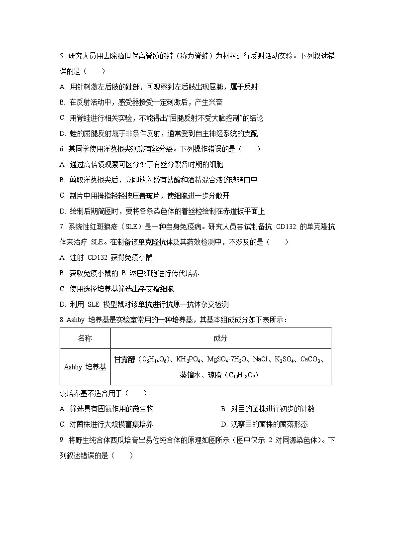 广东省部分学校2026届高三上十月联考生物试卷（学生版）第2页