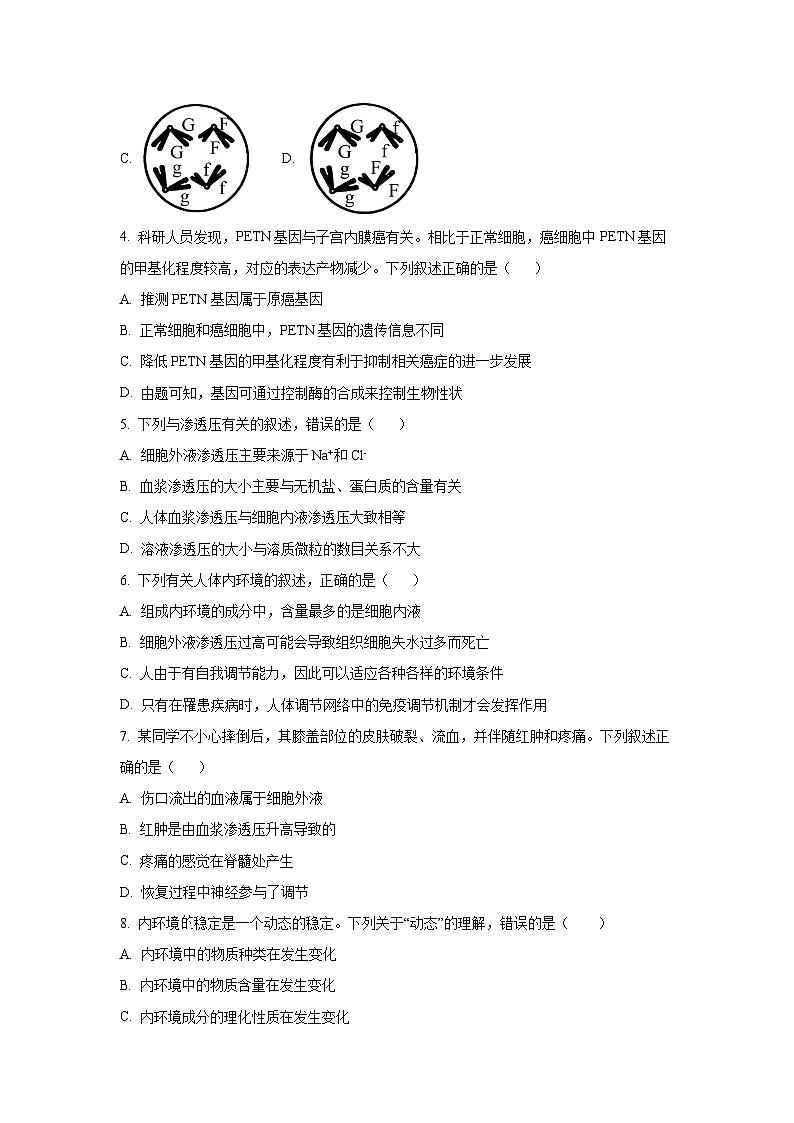 内蒙古自治区赤峰市2025-2026学年高二上学期10月月考生物试卷（学生版）第2页