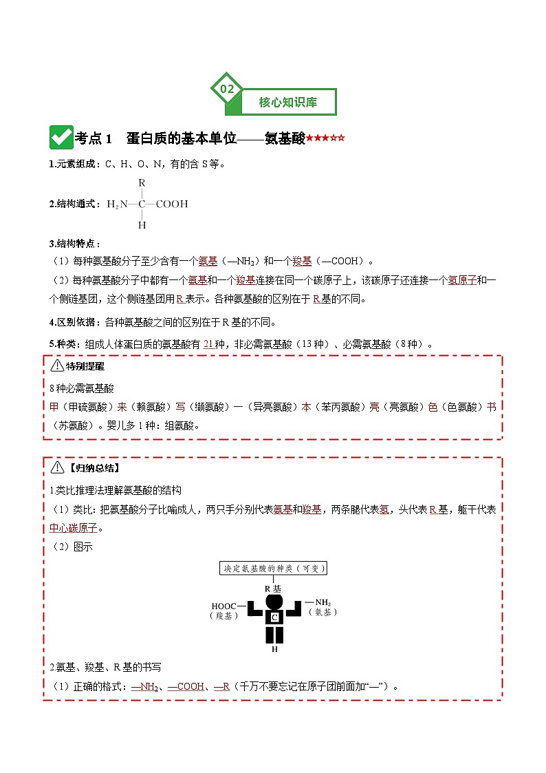 第04讲 蛋白质和核酸 Word版含解析第3页