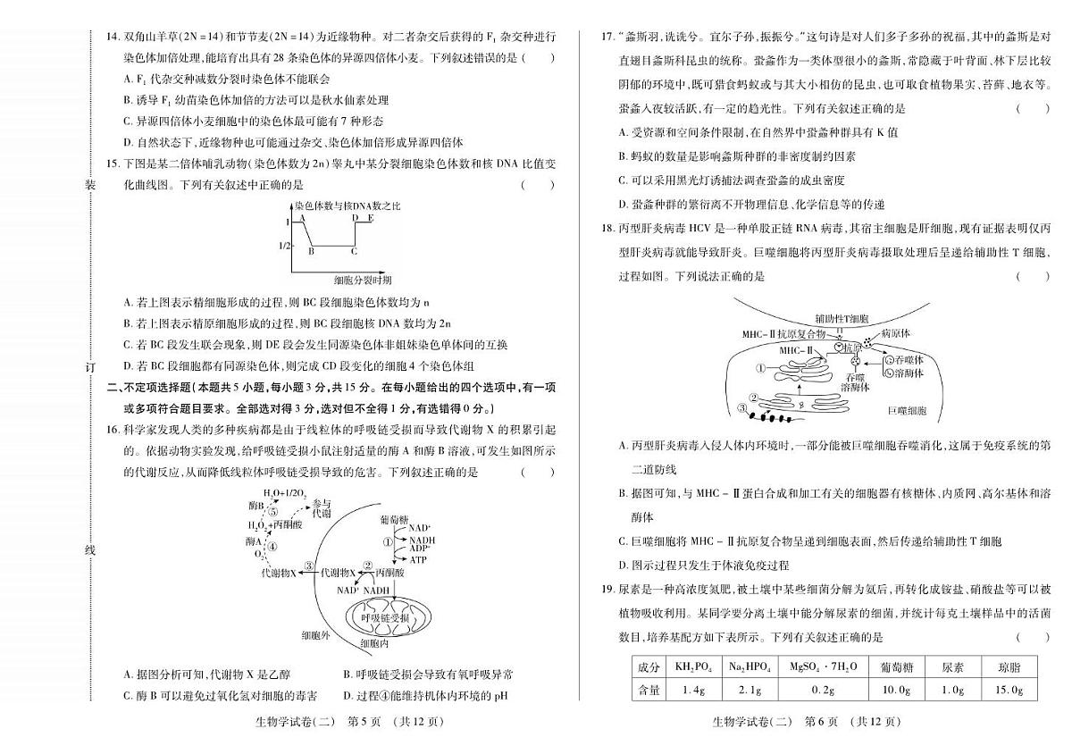 黑龙江省新时代高中教育联合体2025年11月高三学年上学期期中联考巩固卷（二）生物试卷（含答案）第3页