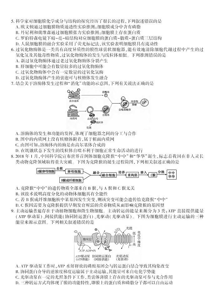 安徽省皖江名校联盟2025-2026学年高三上学期11月期中考试生物试卷第2页