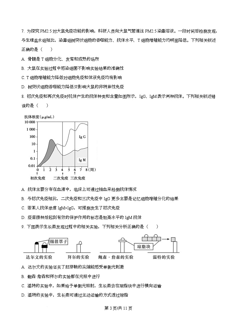黑龙江省龙东十校联盟2025-2026学年高二上学期期中考试生物试题  Word版无答案第3页