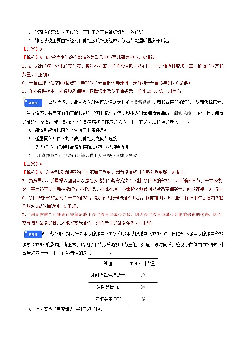 专题13 稳态与调节 Word版含解析第3页