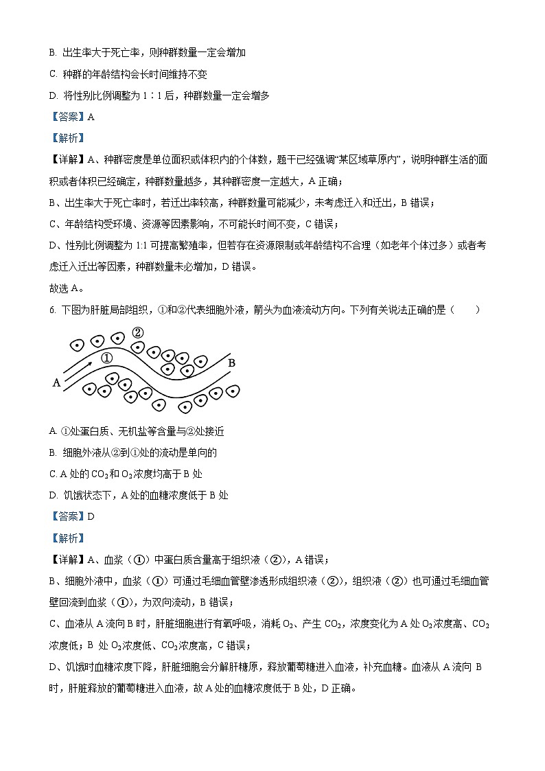 浙江省浙南名校联盟2025-2026学年高二上学期11月期中生物试题  Word版含解析第3页