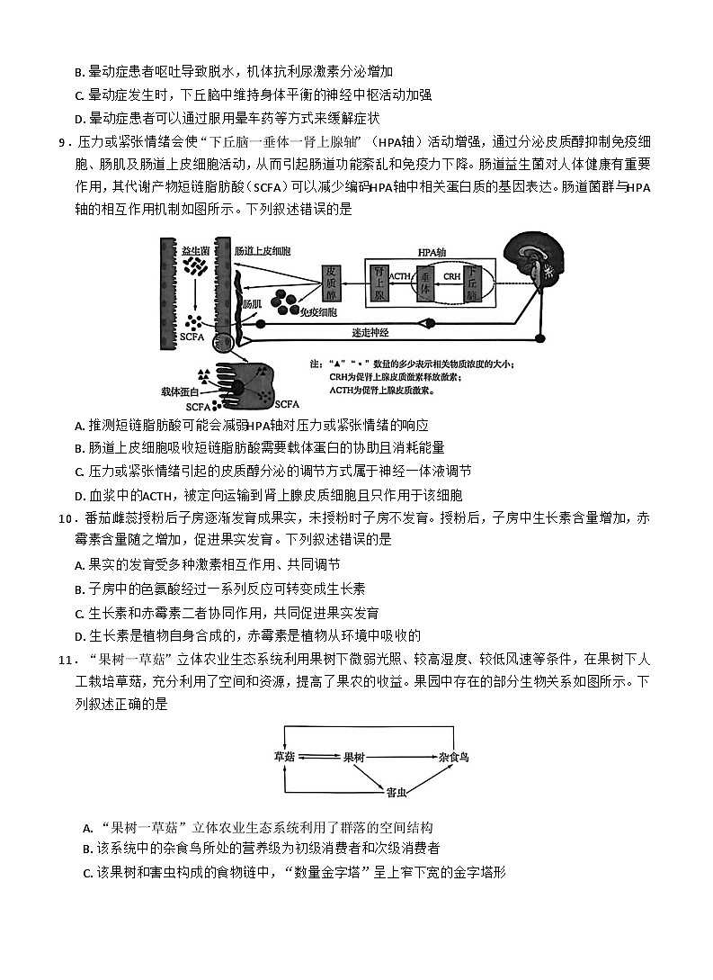 湖北省华大新高考联盟2026届高三上学期11月教学质量测评生物试题第3页
