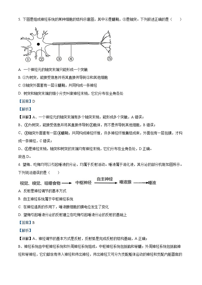 浙江省宁波三锋联盟2025-2026学年高二上学期11月期中生物试题  Word版含解析第3页