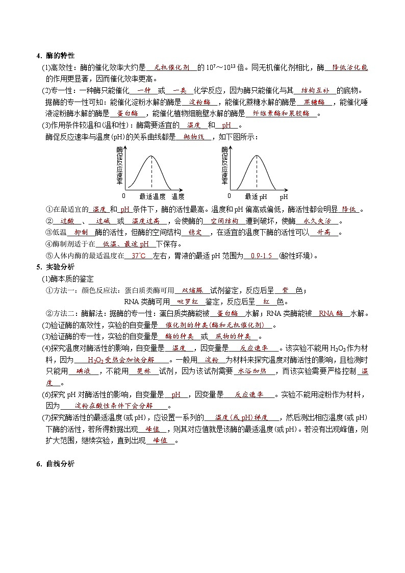 第5章 细胞的能量供应和利用-【必背知识】高一生物章节知识梳理（人教版必修第一册）（背诵版）第2页