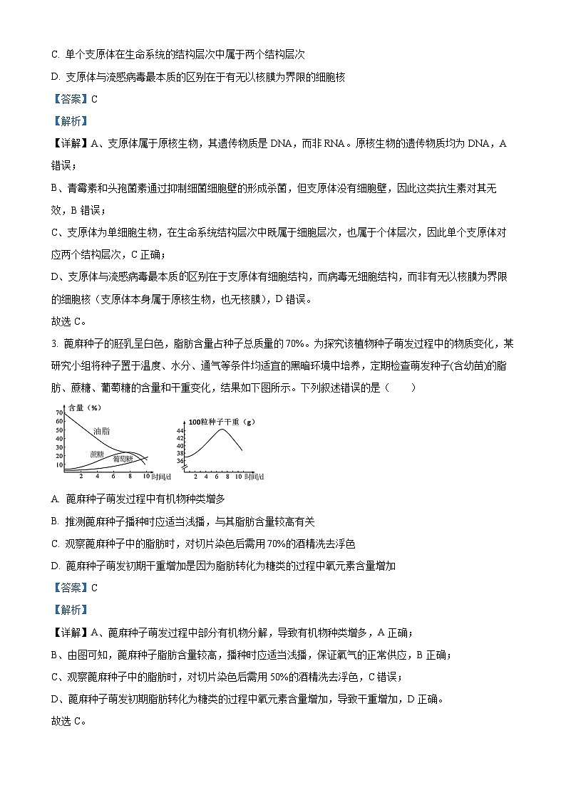 湖北省部分重点中学2025-2026学年高三期中考试生物试卷 Word版含解析第2页