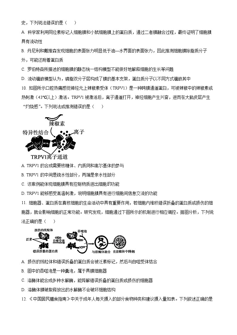 湖南省名校联考联合体2025-2026学年高一上学期期中考试生物试题（原卷版）第3页