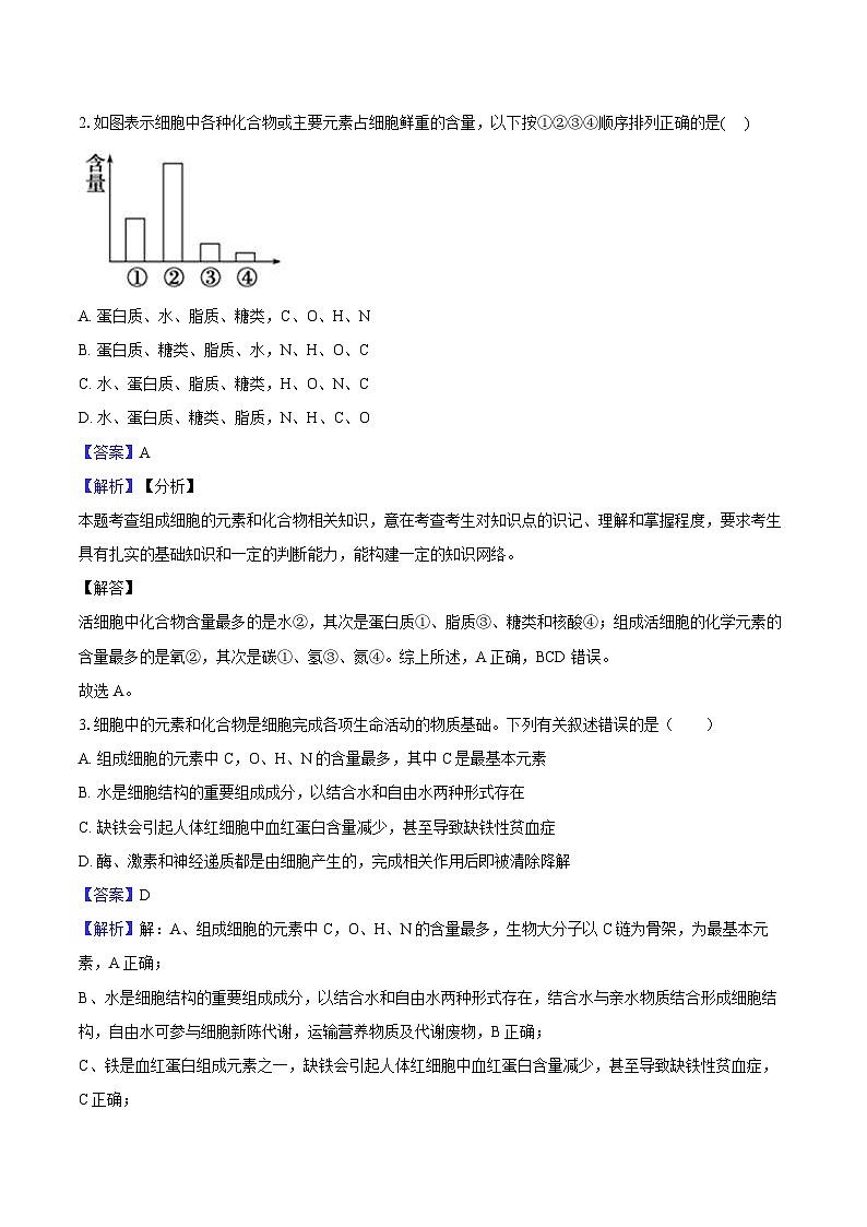 湖南省长沙市岳麓区湖南大学附属中学2025-2026学年高一上学期11月期中生物试题教师用卷第2页
