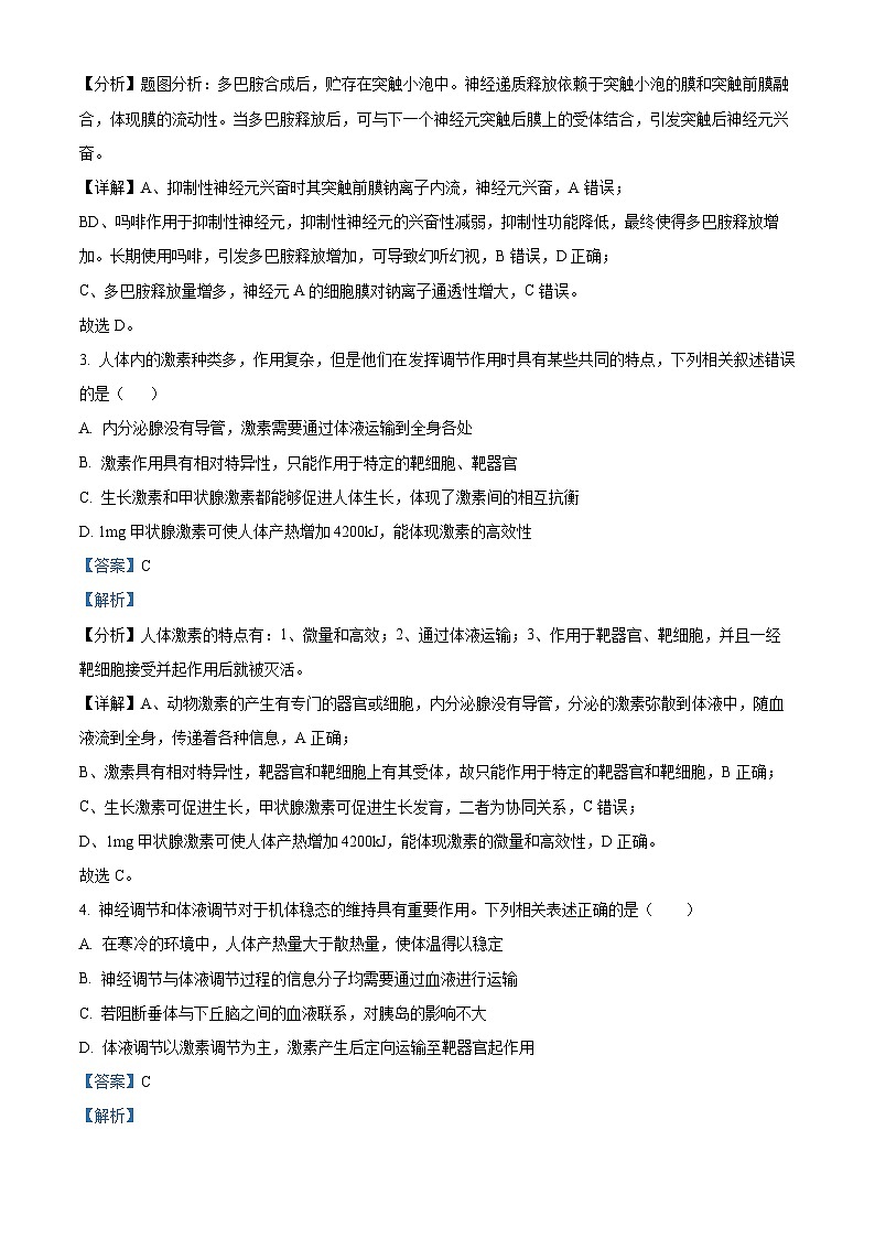 湖南省长沙市雅礼中学2025-2026学年高二上学期11月期中生物试题 Word版含解析第2页