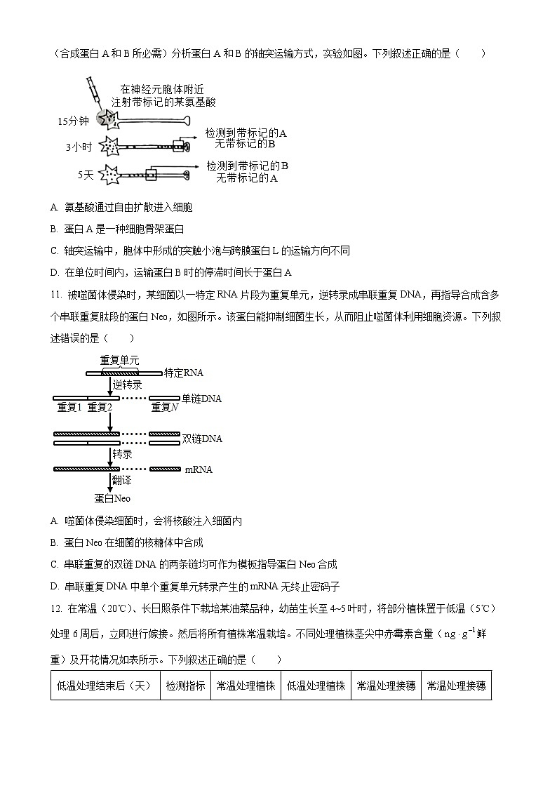 2025高考湖南卷生物真题（原卷版）第3页