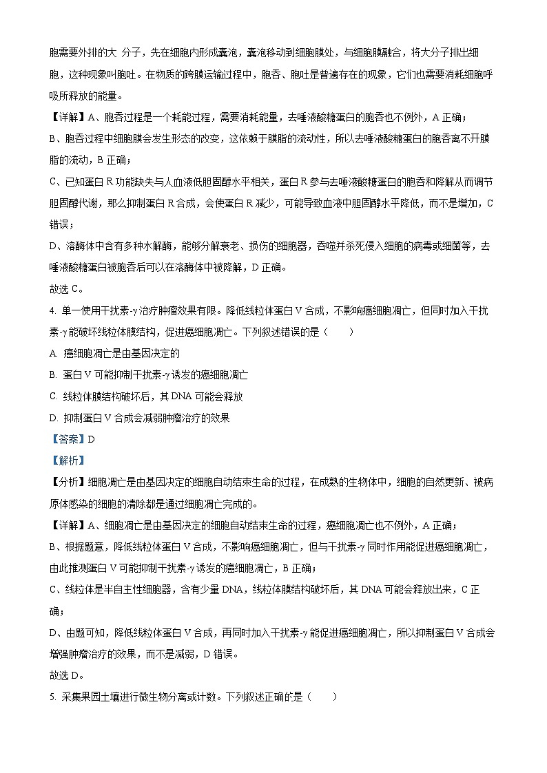 2025高考湖南卷生物真题（解析版）第3页