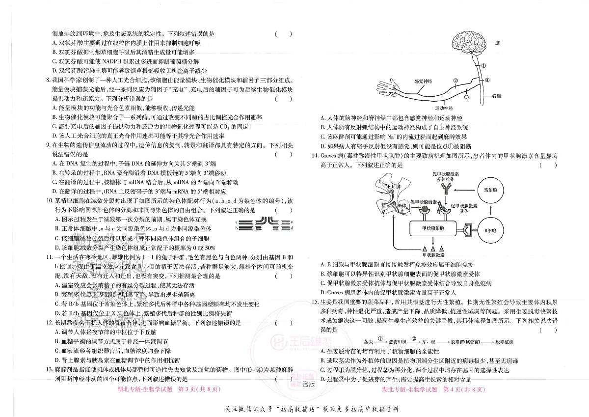 2025版《高考押题预测卷》（湖北专版）生物第2页
