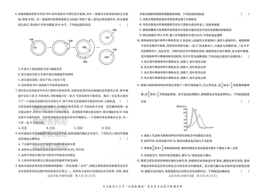 2025版《高考押题预测卷》（山东专版） 生物第2页
