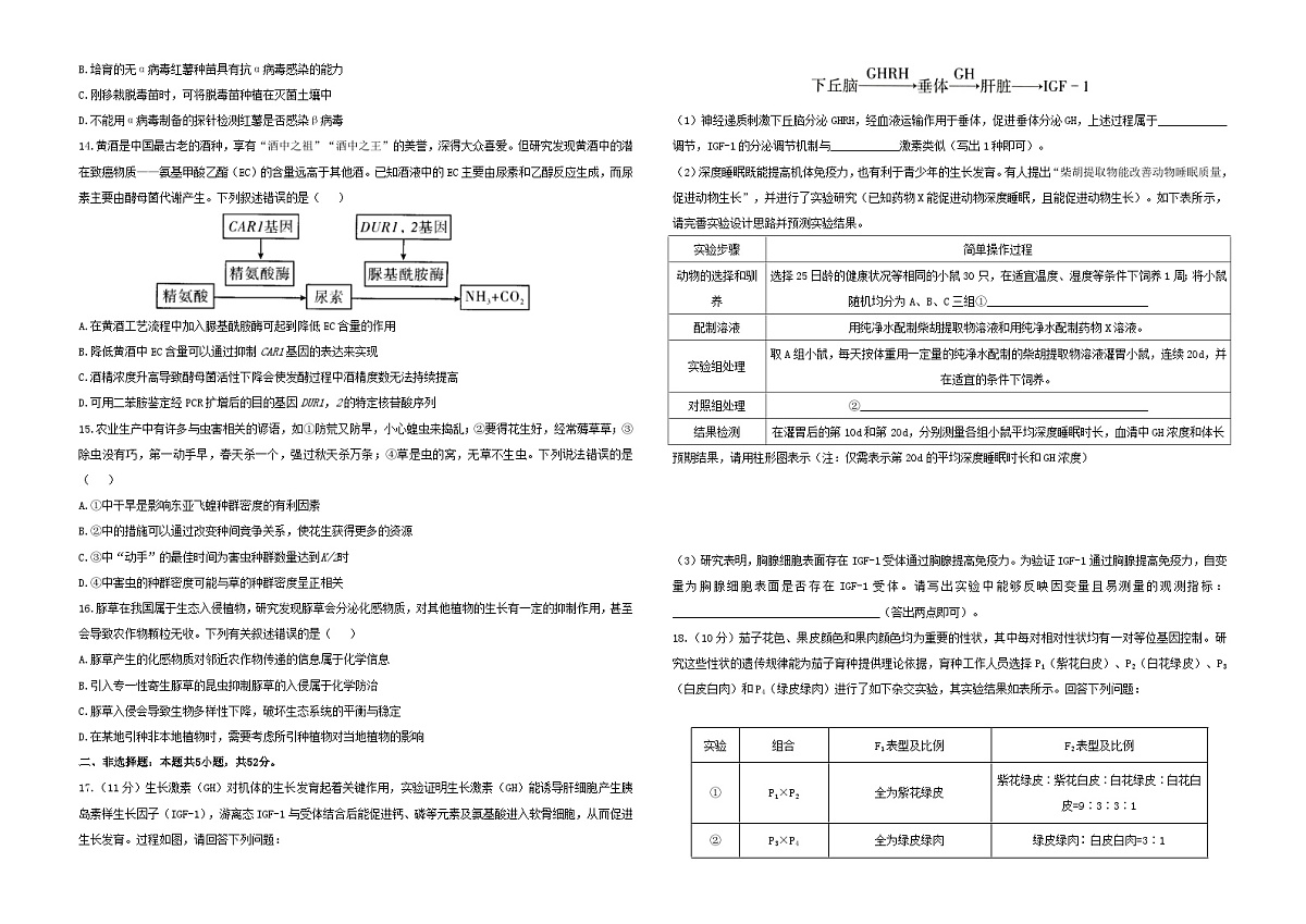 2025届高考生物学热点核心卷新高考卷二含解析第3页