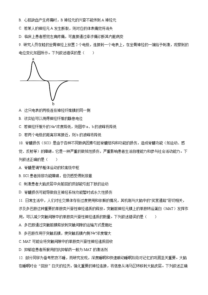 湖北省鄂东南联盟2025-2026学年高二上学期11月期中考试生物学试卷（原卷版）第3页
