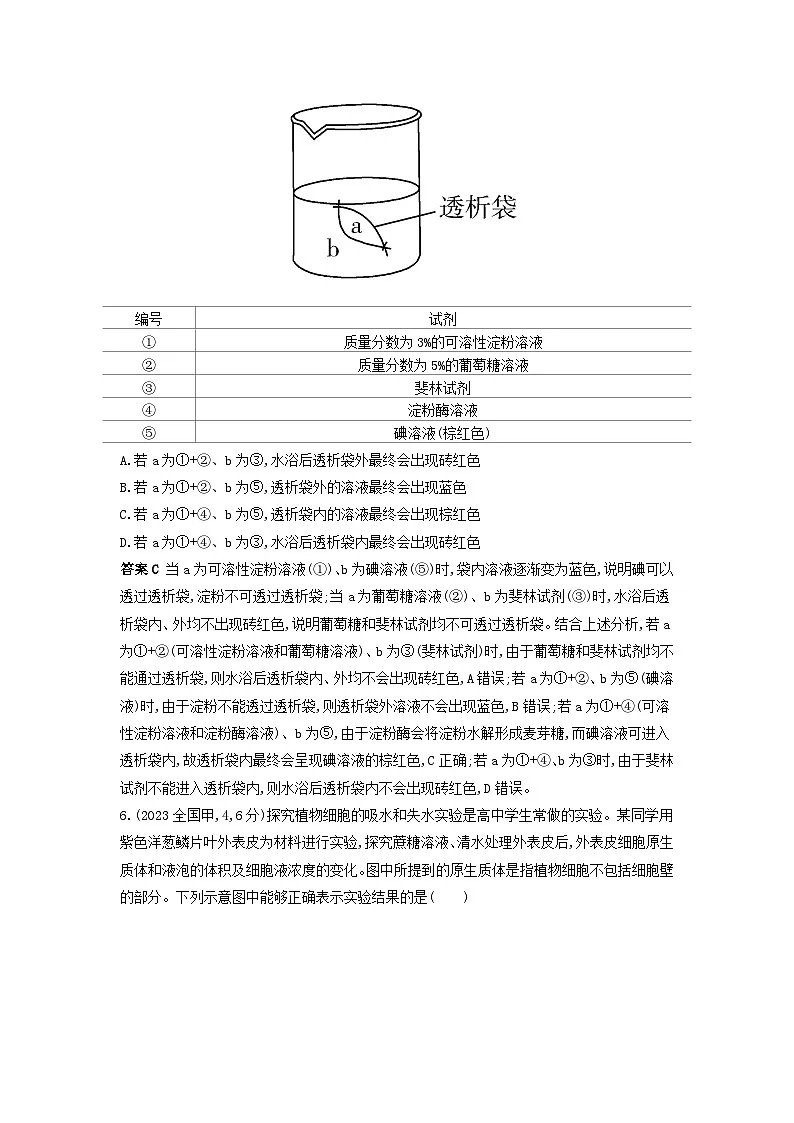 广东高考生物真题1_真题分类 第4章 细胞的物质输入与输出高考二轮专题第3页