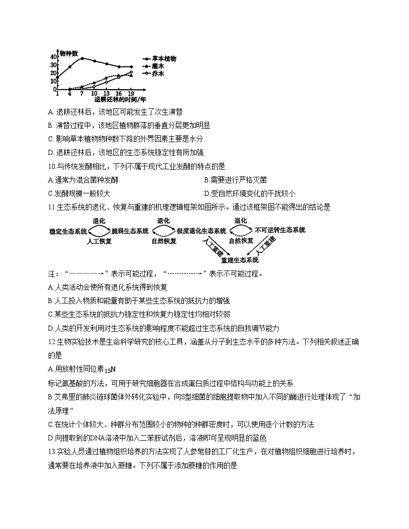 甘肃省定西市临洮县2024_2025学年高二下学期期末统考生物试题（文字版，含答案）第3页