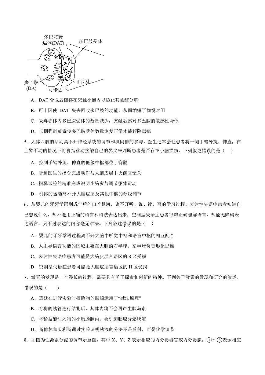 河北省沧州市多校联考2025-2026学年高二上学期第二次月考试题 生物 Word版含答案第2页