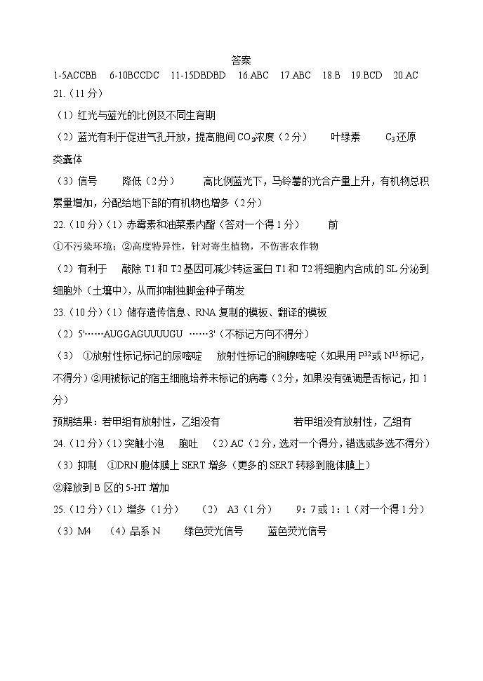 三模 答案第1页